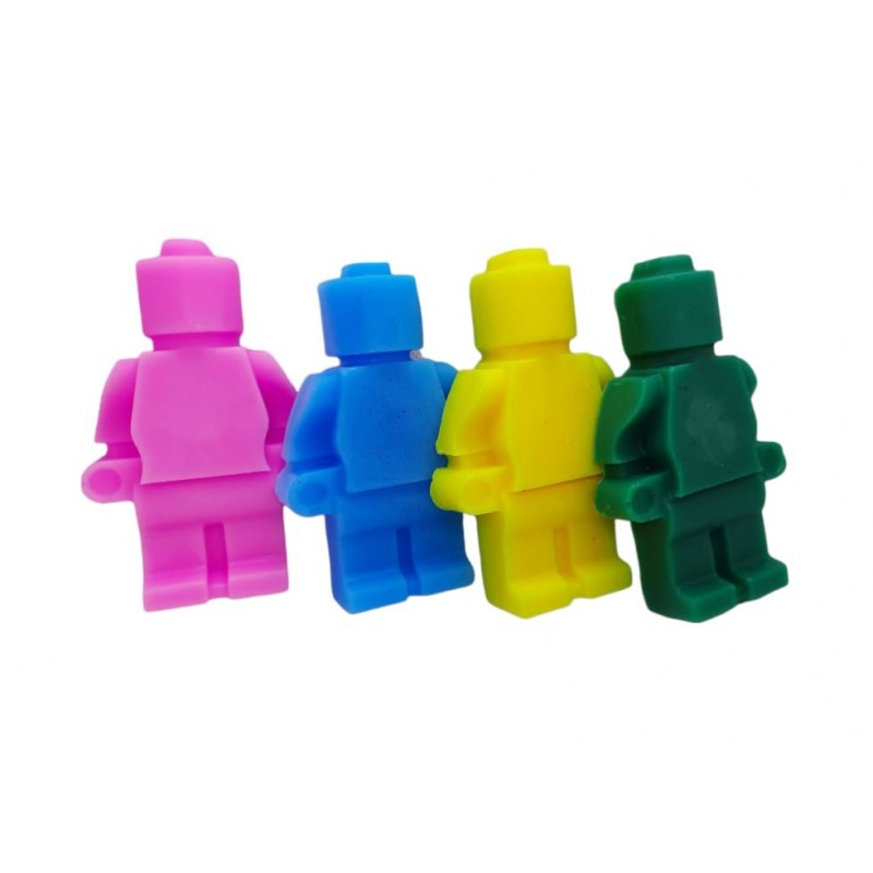 Jabón de glicerina Muñeco Lego para higiene corporal hechos a mano Color  Azul Aroma Tutti Frutti